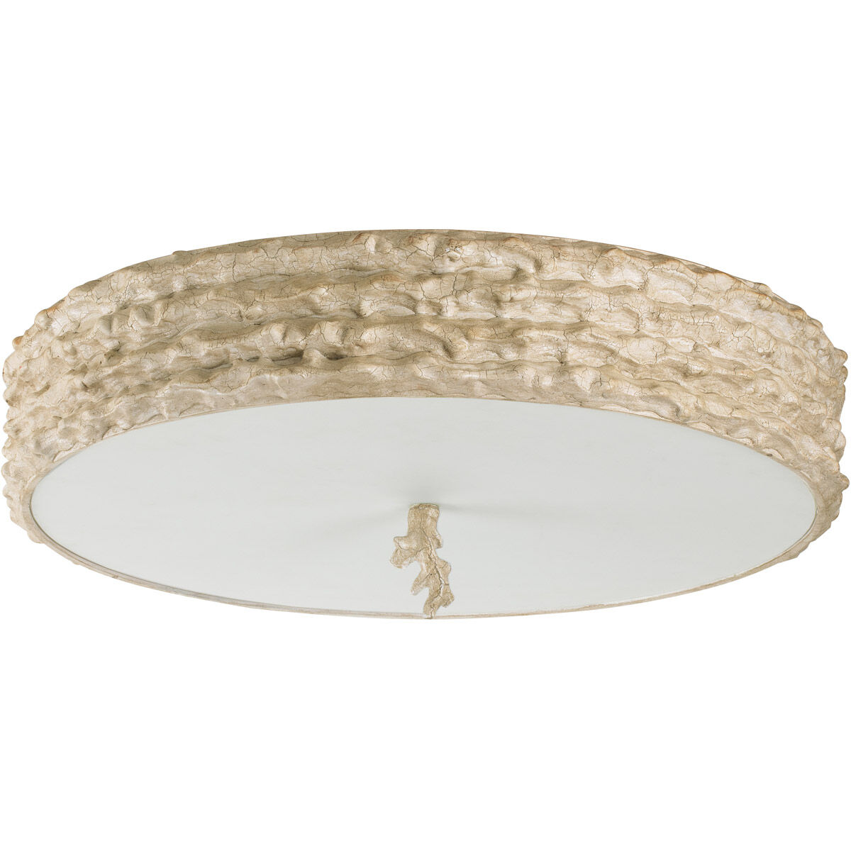 Trellis 4 Light Hand-painted with putty patina and silver leaf orb Bath/Flush Mounts Ceiling Light